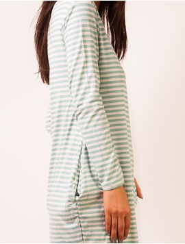 Rochie In Dungi Verde Menta Si Alb