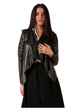 Jacheta Dama Din Piele Ecologica Neagra