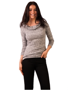 Bluza Dama Cu Guler Amplu Gri