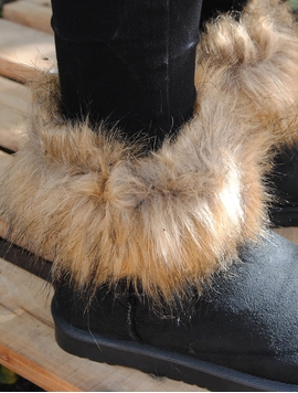 Cizme Dama In Stil UGG Negru Si Maro