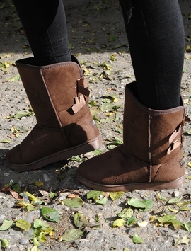 Cizme Dama In Stil UGG Cu Fundite Maro