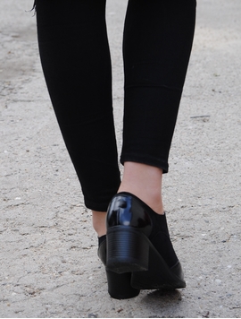 Pantofi Dama Stil Oxford Cu Siret Negri