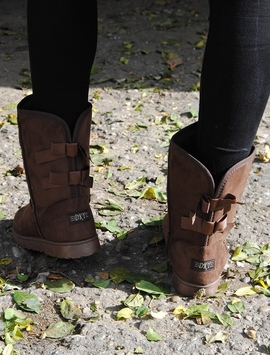 Cizme Dama In Stil UGG Cu Fundite Maro