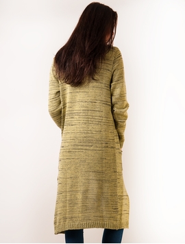 Cardigan Dama Lung Cu Buzunare Verde 