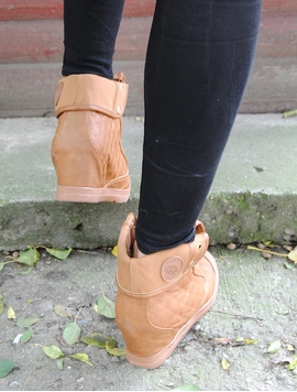 Botine Dama Cu Platforma Maro