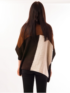Cardigan Dama Cu Maneca Scurta Maro Si Alb