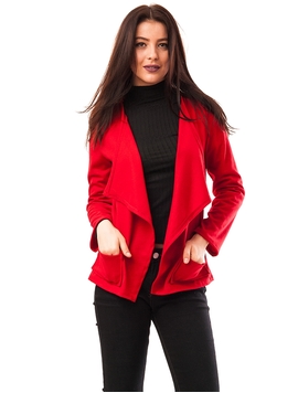 Cardigan Dama Cu Buzunare Rosu
