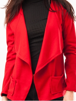 Cardigan Dama Cu Buzunare Rosu
