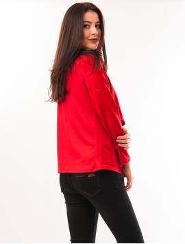 Cardigan Dama Cu Buzunare Rosu