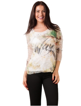 Bluza Dama Cu Imprimeu Si Plasa Verde
