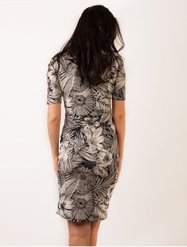 Rochie Mulata Cu Flori Alb Negru