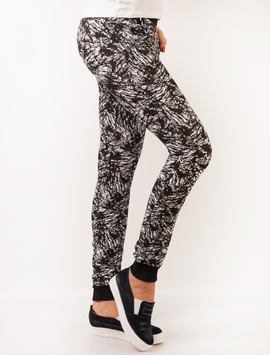 Pantaloni Dama Trening Cu Imprimeu Negru Si Alb