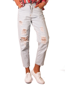 Jeans Boyfriend Rupti Dama Albastru Deschis