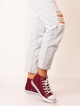 Jeans Boyfriend Rupti Dama Albastru Deschis