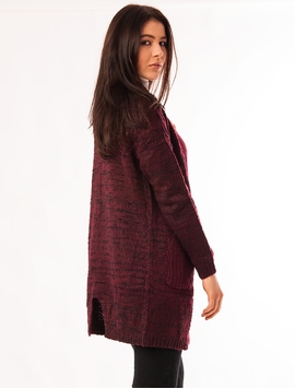 Cardigan Dama Cu Buzunare Grena