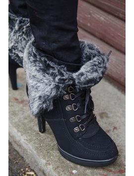 Botine Dama Cu Toc, Siret Si Blanita Negre