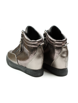 Sneakers Dama Cu Platforma PistolOn Gri Metalizat