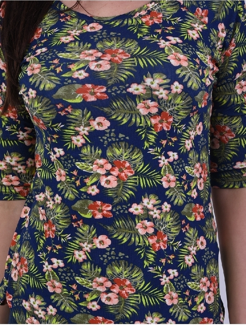 Bluza Dama Cu Imprimeu Floral Change Bleumarin