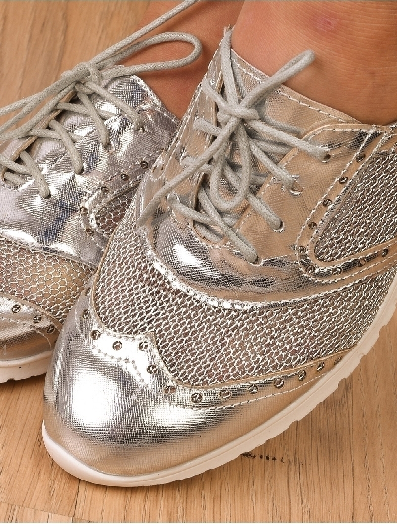 Pantofi Dama Sport Cu Perforatii Impress Argintii