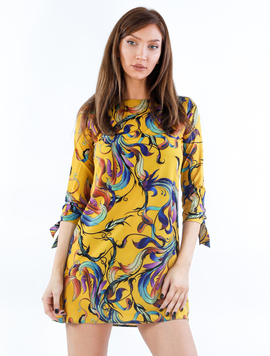 Rochie Dama Lycra Print Galben