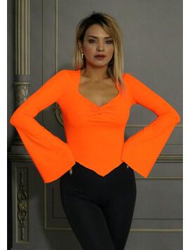 Bluza Dama FlaredSleeves Portocaliu