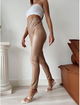 Colanti Dama Piele Ecologica ZipperOne Bej