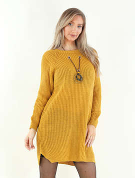 Rochie Dama Tricotata Rhea Mustar