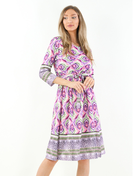Rochie Dama GizehPrint Mov cu Verde