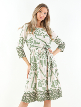 Rochie Dama Haven Crem cu Verde
