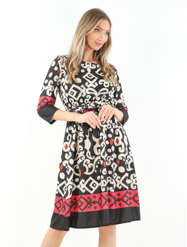 Rochie Dama Haven Negru cu Rosu