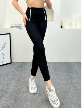 Pantaloni Dama WhiteZippers Negru
