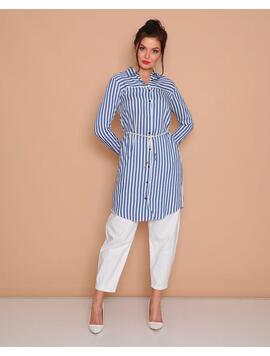 Rochie Camasa Dama Vascoza Kasia Alb Bleu