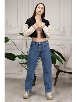 Jacheta Dama Denim Syeira Negru cu Bej