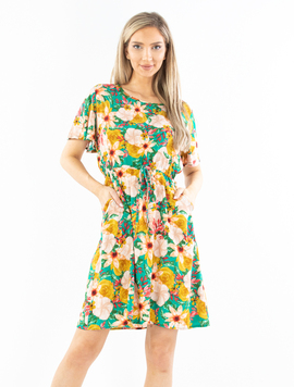 Rochie Dama Jyotika Verde cu Mustar