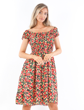 Rochie Dama Jesse One Galben cu Verde si Rosu