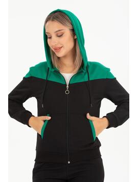 Trening Dama Bumbac Riya Negru cu Verde