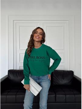 Hanorac Dama Bumbac GirlBoss Verde