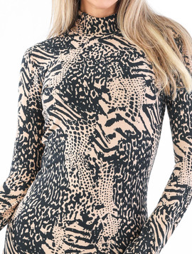 Bluza Dama Amelia Bej cu Negru