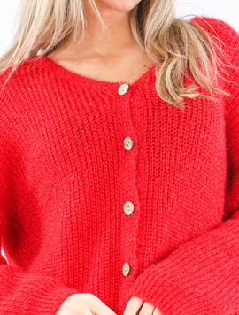 Pulover Dama DropShoulder Rosu