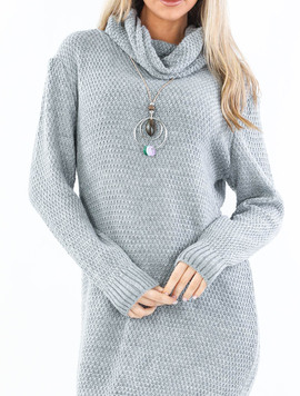 Pulover Dama RollCollar Gri