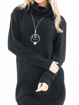 Pulover Dama RollCollar Negru