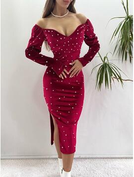 Rochie Dama Catifea VelvetCut Grena