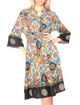 Rochie Dama TheaOne Negru cu Albastru