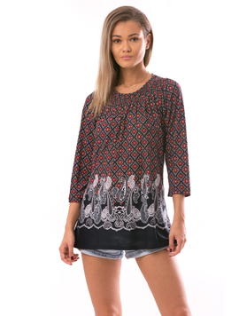 Bluza Dama RainBow Negru Rosu Si Alb