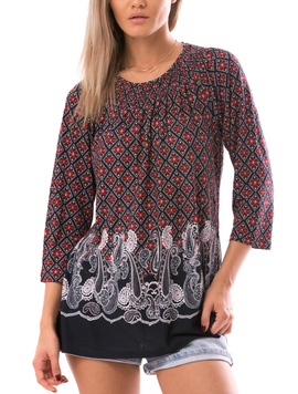 Bluza Dama RainBow Negru Rosu Si Alb