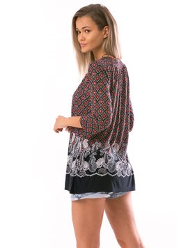 Bluza Dama RainBow Negru Rosu Si Alb