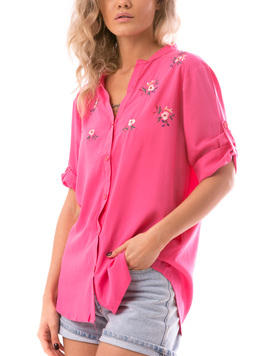 Camasa Dama OnePurl Fucsia Roz Si Verde
