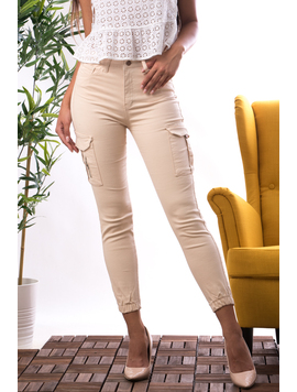 Blugi Dama Lungi Cargo Bej