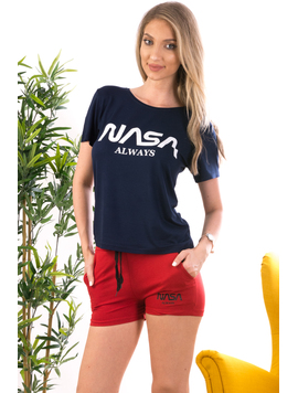 Compleu Dama NASA Rosu si Bleumarin