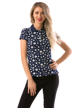 Tricou Dama VonThree Bleumarin